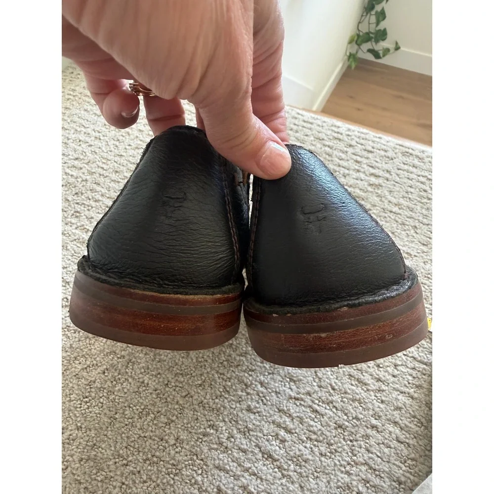 H.S. Trask BLAINE BLACK ELK Leather Slip On Loafers MEN 10.5 Vibram PEBBLED
